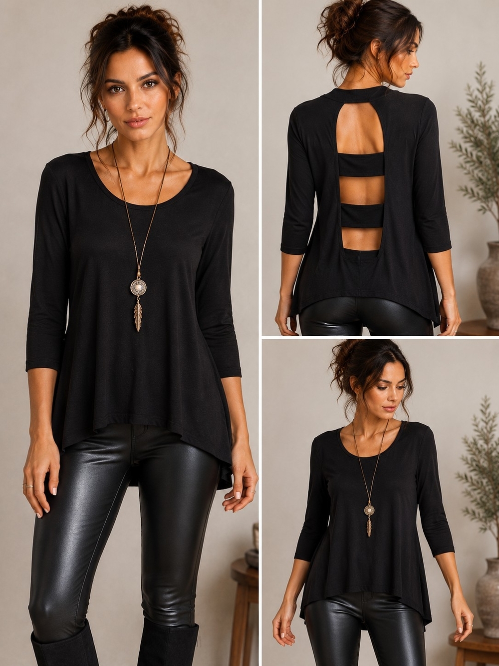 Colette Black Open Back Cutout Top – Women's Medium (Estimated)